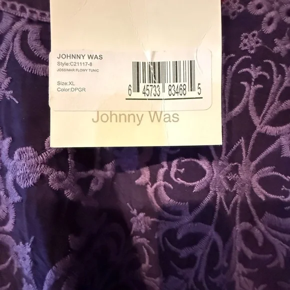 JOHNNY WAS Jossimar deep purple fully embroidered flowy tunic, XL - Picture 11 of 11